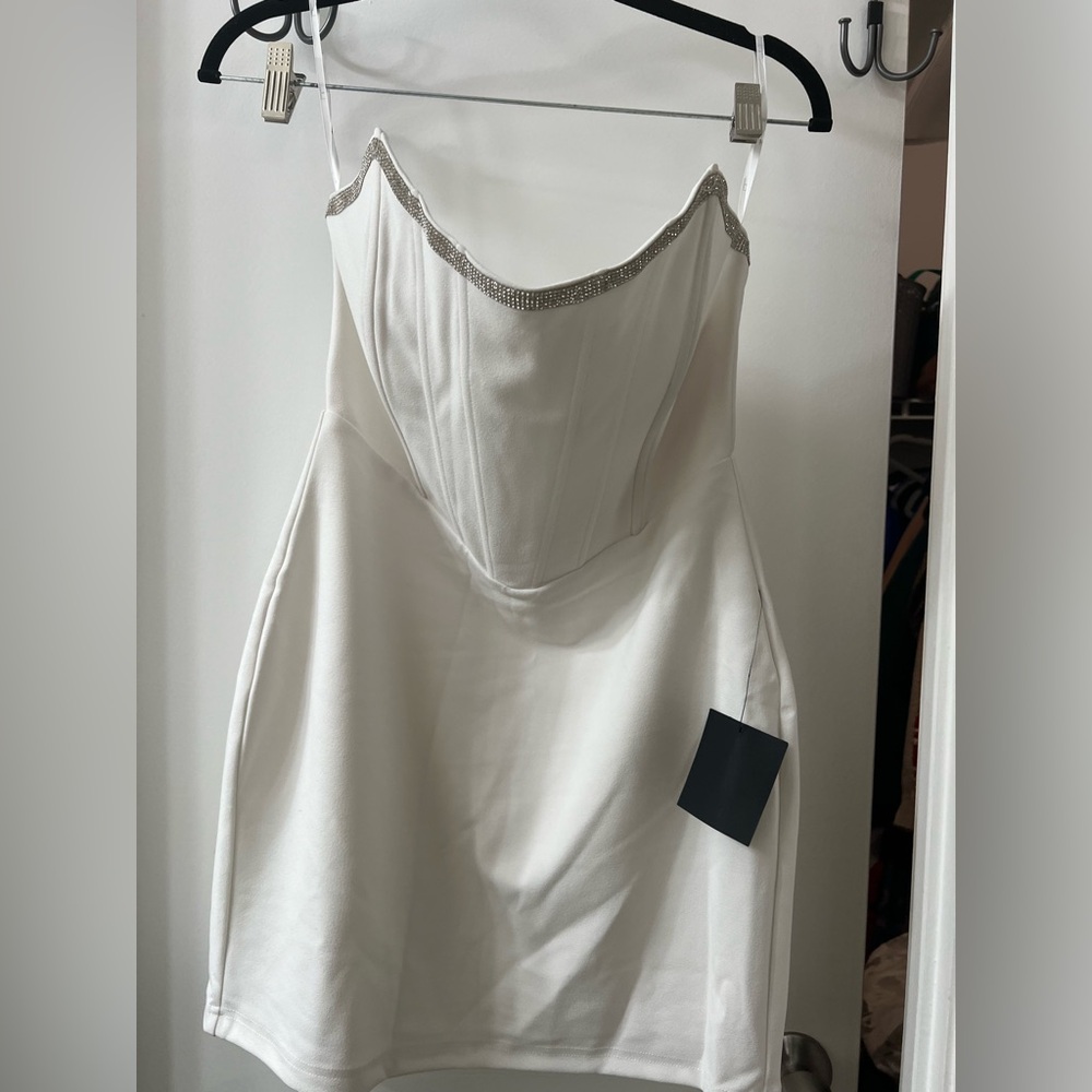 Lulu's White Dress with Silver Embellishments